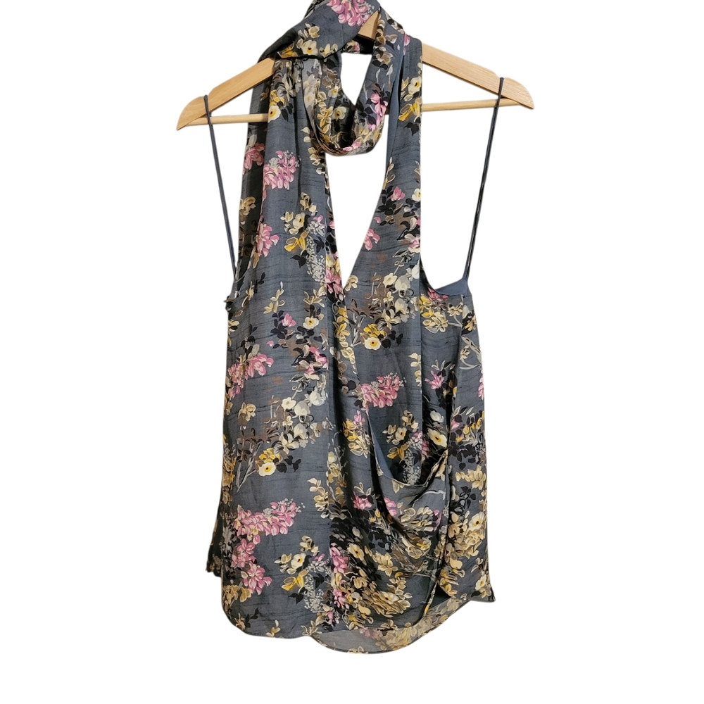 Haute Hippie Heartbreaker Silk Floral Halter Top - Picture 2 of 7